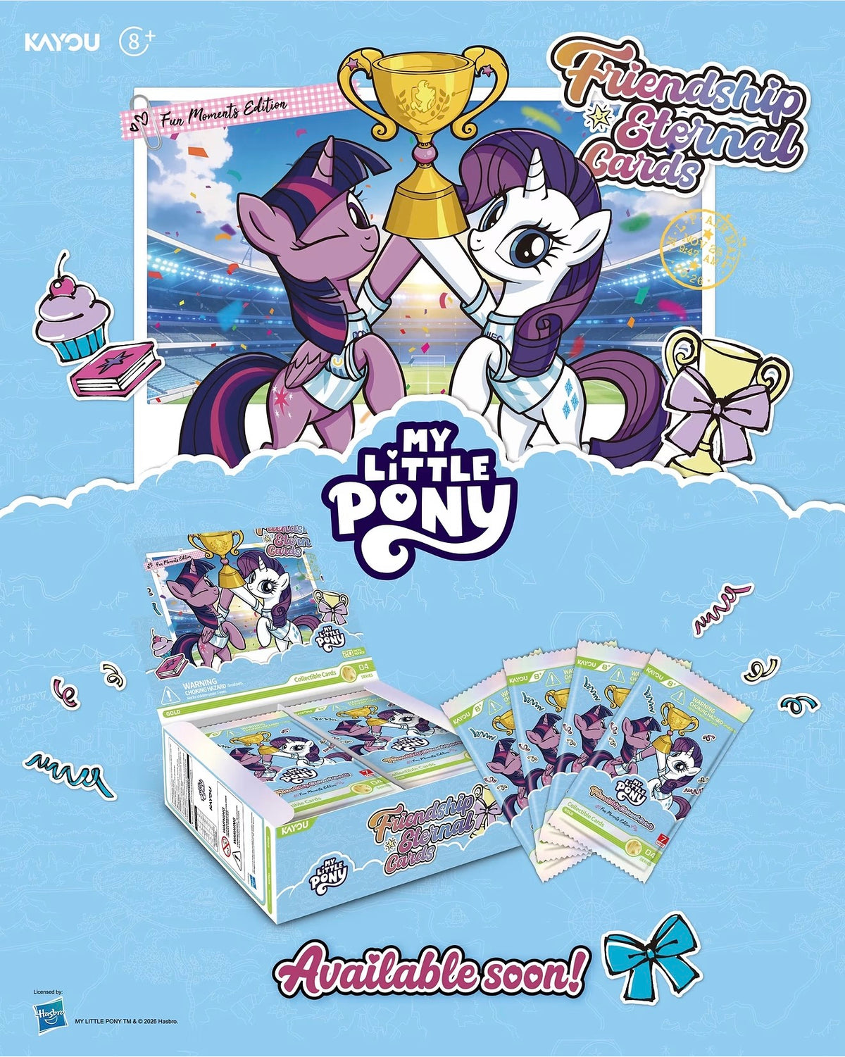 My Little Pony Fun Moments Series 4 Foil Edition Collectible Card Display of 20 packs.