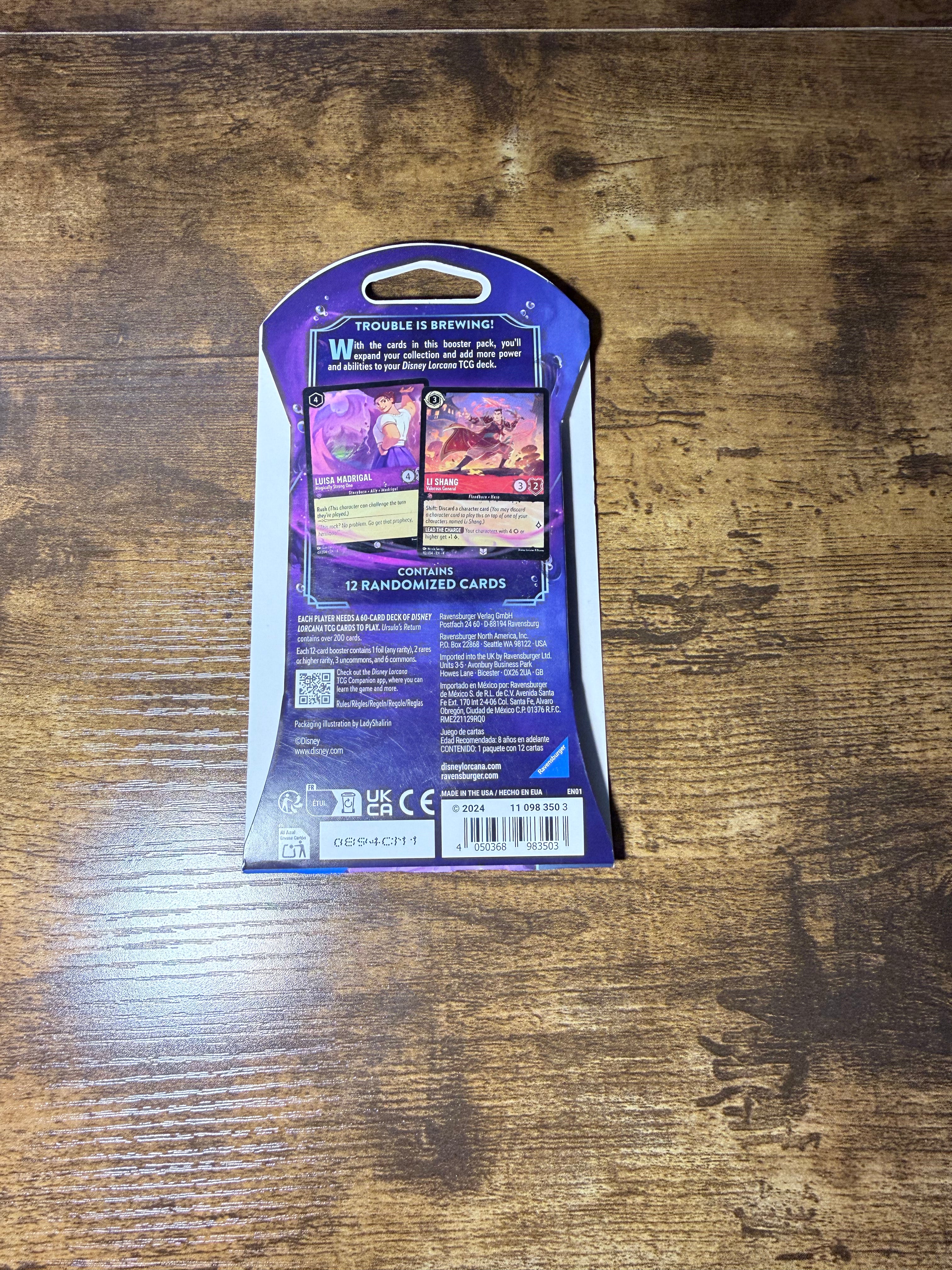 Disney Lorcana: Ursula's Return Sleeved Booster Pack - Ursula's Return