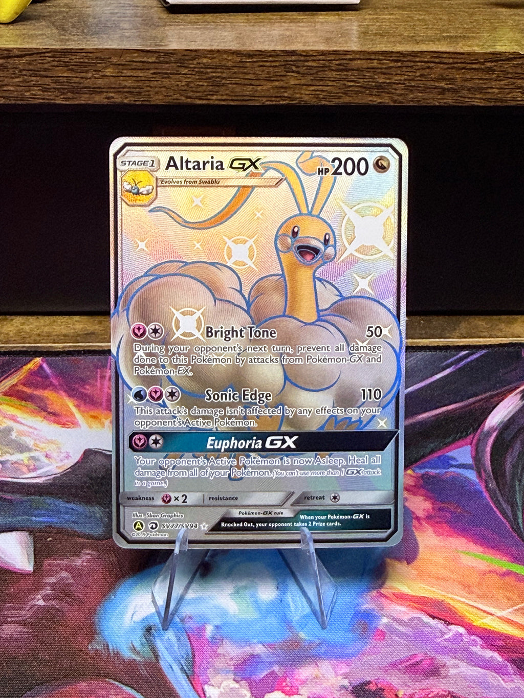 Altaria GX SV77/SV94 Hidden Fates Shiny Vault Full Art Pokémon Card Near Mint
