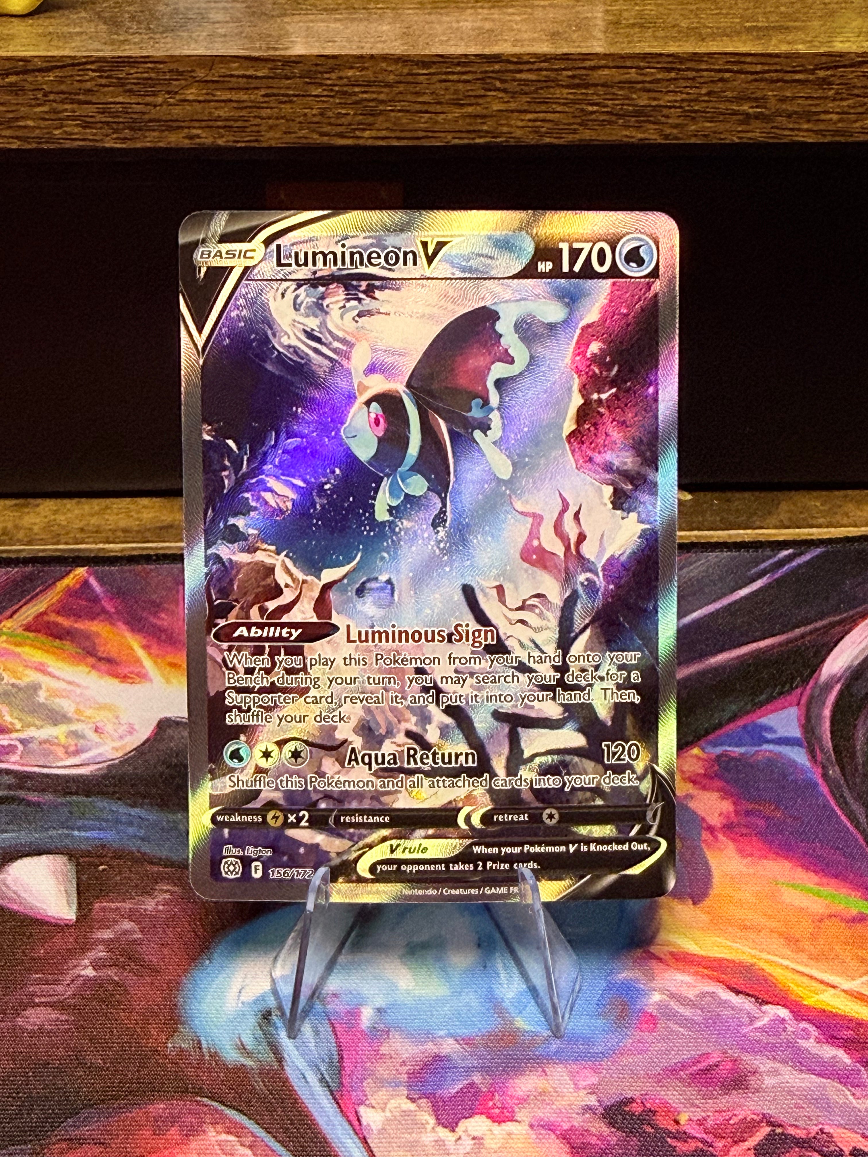 Lumineon V 156/172 Brilliant Stars Trainer Gallery Full Art Pokémon Card Near Mint