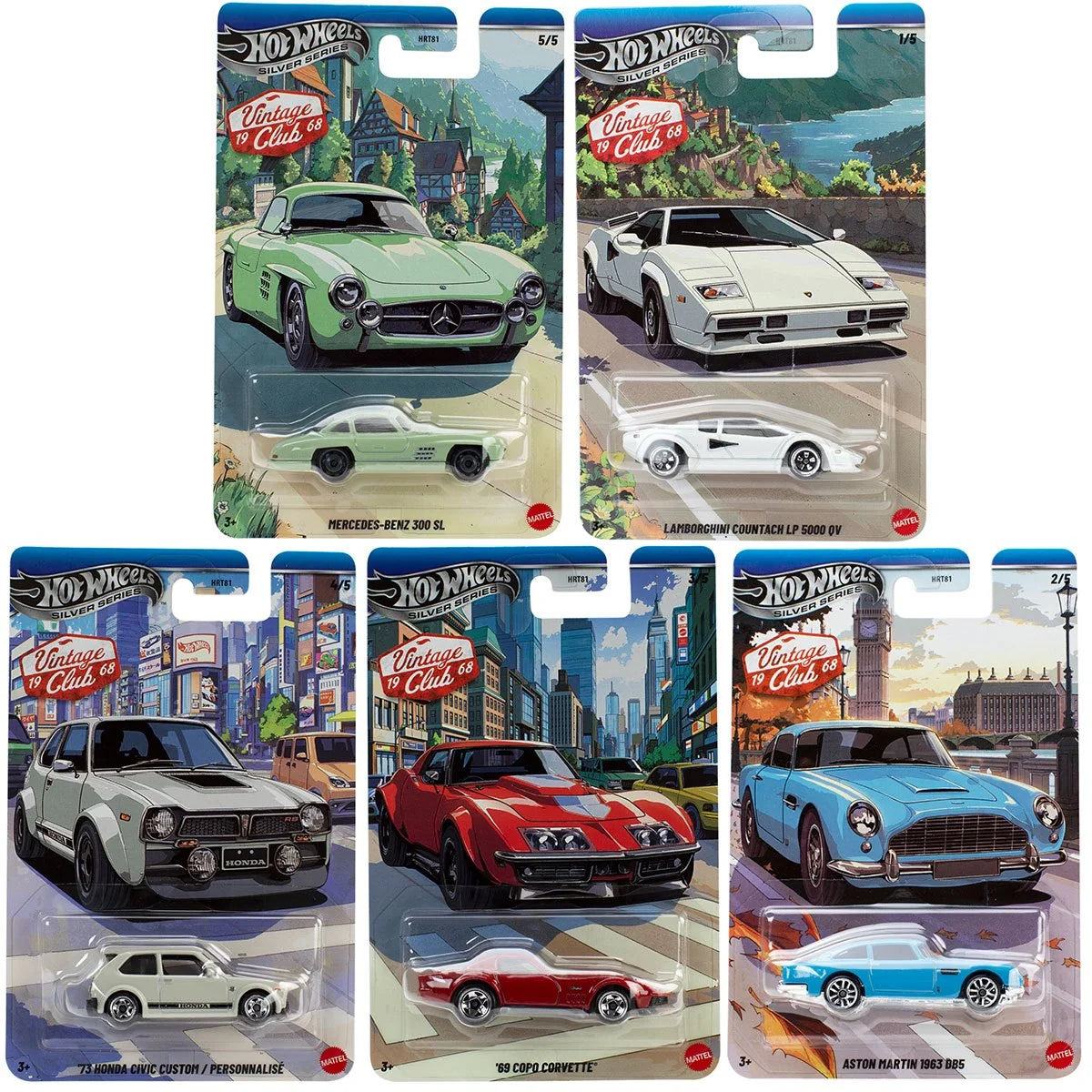 Hot Wheels Vintage Racing 2026 Mix 3 National Icons Vehicle Set of 5