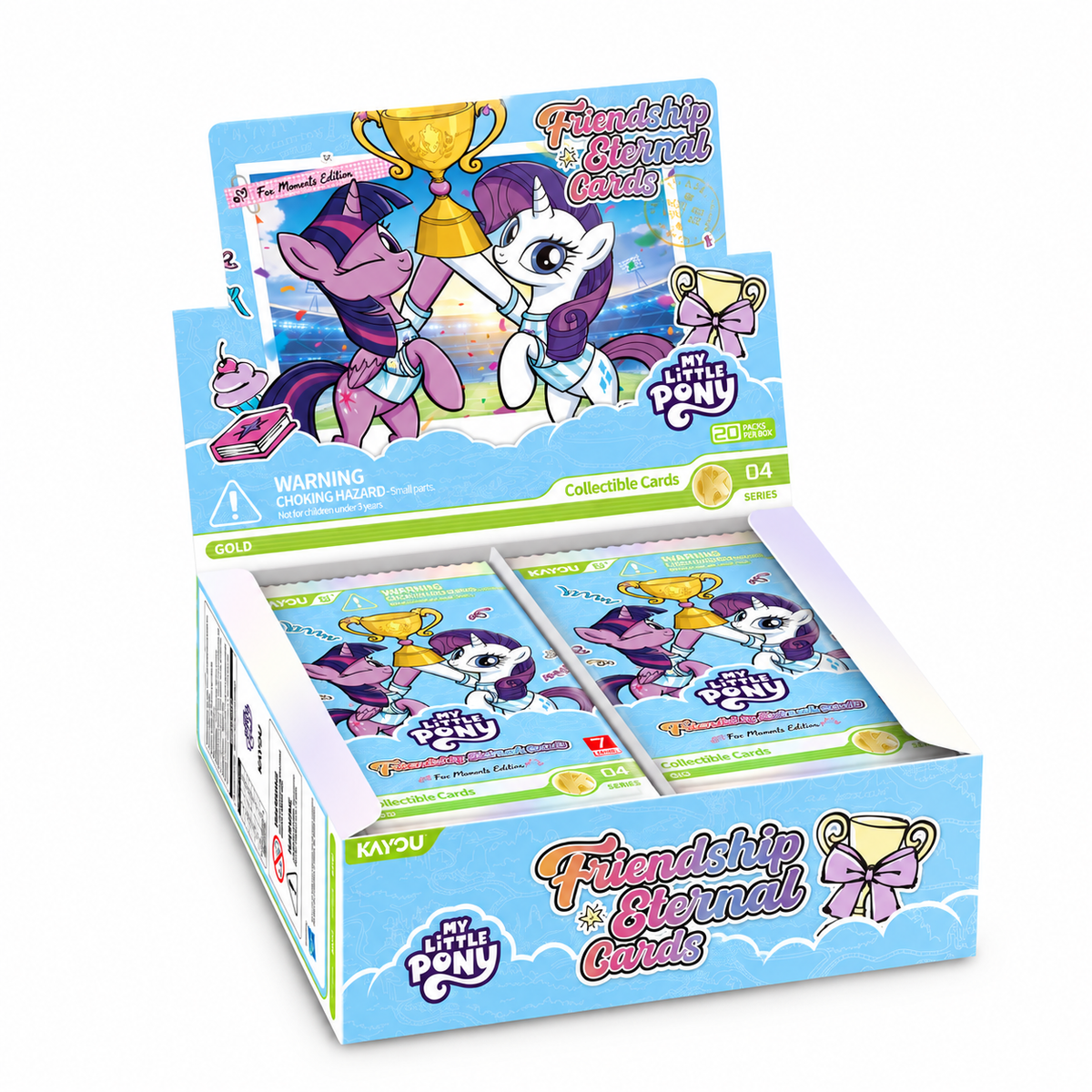 My Little Pony Fun Moments Series 4 Foil Edition Collectible Card Display of 20 packs.
