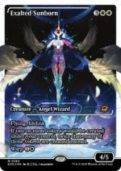 Card featuring 'Exalted Sunborn', an angel wizard with wings and a glowing core.