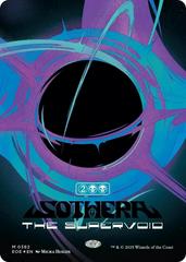Cover of 'Soterra: The Supervoid' with abstract design and branding elements.