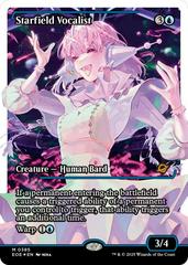Card featuring a character with pink hair and a futuristic outfit against a cosmic background.